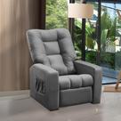 Poltrona do Papai Reclinável Itália Suede Cinza Adonai Estofados Poltrona do Papai Reclinável Itália Suede Cinza Adonai Estofados