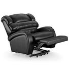 Poltrona do Papai Reclinável Kalie Elevação Lift Elétrico FH9 PU Preto Brilho - Mpozenato