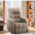 Poltrona do Papai Reclinável Maldivas Suede Bege Marfim Star Confort