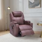 Poltrona do Papai Reclinável Manual Vector Base Giratória Massagem Aquecimento e Porta Copos PU Marrom Chocolate G94 - Gran Belo