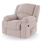 Poltrona do Papai Reclinável Massageadora Elétrica com USB Simon F05 Veludo Rosê - Lyam Decor Poltrona do Papai Reclinável Massageadora Elétrica com USB Simon F05 Veludo Rosê - Lyam Decor