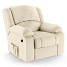 Poltrona do Papai Reclinável Massageadora Elétrica Simon F05 Corano Bege - Lyam Decor
