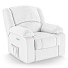 Poltrona do Papai Reclinável Melim Elétrica LED PU Branco FH1 - D'Rossi