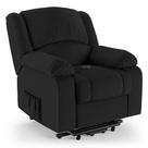 Poltrona Do Papai Reclinável Melim Elevação Lift Elétrico Pu Preto Fh1 - D'rossi