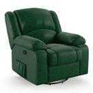 Poltrona do Papai Reclinável Melim Glider Giratória Massagem PU Verde Musgo FH1 - D'Rossi