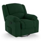 Poltrona do Papai Reclinável Melim Glider Giratória Massagem Veludo Verde FH1 - D'Rossi