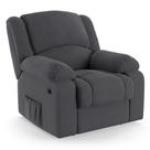 Poltrona do Papai Reclinável Melim Power Elétrica Massagem Veludo Cinza FH1 - D'Rossi Poltrona do Papai Reclinável Melim Power Elétrica Massagem Veludo Cinza FH1 - D'Rossi