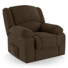 Poltrona do Papai Reclinável Melim Power Touch Massagem Veludo Marrom FH1 - D'Rossi Poltrona do Papai Reclinável Melim Power Touch Massagem Veludo Marrom FH1 - D'Rossi