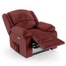 Poltrona do Papai Reclinável Pietra Elétrica LED Massagem FH9 PU Vermelho - Mpozenato