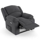 Poltrona do Papai Reclinável Pietra Elétrica LED Massagem FH9 Veludo Cinza - Mpozenato