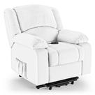 Poltrona do Papai Reclinável Pietra Elevação Lift Elétrico FH9 PU Branco - Mpozenato