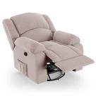 Poltrona do Papai Reclinável Pietra Glider Giratória Massagem FH9 Veludo Rosê - Mpozenato