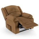 Poltrona do Papai Reclinável Pietra Power Touch Massagem FH9 PU Caramelo - Mpozenato