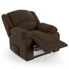 Poltrona do Papai Reclinável Pietra Power Touch USB FH9 Veludo Marrom - Mpozenato