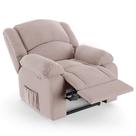 Poltrona do Papai Reclinável Pietra Power Touch USB FH9 Veludo Rosê - Mpozenato