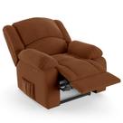 Poltrona do Papai Reclinável Pietra Power Touch USB FH9 Veludo Terracota - Mpozenato