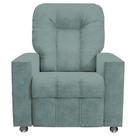 Poltrona do Papai Reclinável Romeo F05 Veludo Azul Claro - Lyam Decor