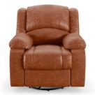 Poltrona do Papai Reclinável Sala de Cinema Barcelona Glider Manual Giratória Massagem USB PU Caramelo Brilho G23