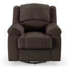 Poltrona do Papai Reclinável Sala de Cinema Barcelona Glider Manual Giratória Massagem USB PU Marrom G23