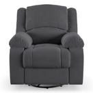 Poltrona do Papai Reclinável Sala de Cinema Barcelona Glider Manual Giratória Massagem USB Veludo Cinza Grafite G23