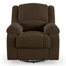 Poltrona do Papai Reclinável Sala de Cinema Barcelona Glider Manual Giratória Massagem USB Veludo Marrom G23