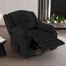 Poltrona do Papai Reclinável Sala de Cinema Madrid Glider Manual Giratória Massagem USB PU Preto G23