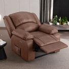 Poltrona do Papai Reclinável Sala de Cinema Madrid Power Touch Massagem USB PU Marrom Brilho G23 - Gran Belo