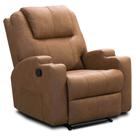 Poltrona do Papai Retrátil Reclinável Com Porta-Copos Celina F04 material sintético Marrom - Lyam Decor