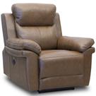 Poltrona do Papai Retrátil Reclinável Elétrica Imperial L06 Couro Marrom Castanho Lyam Decor