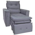 Poltrona Do Papai Retrátil Reclinável Suede Cinza Conforto - Larbelle