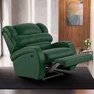 Poltrona do Papai Sala de Cinema Reclinável Kylie Power Elétrica Massagem USB PU Verde Musgo G23