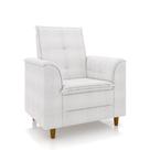 Poltrona do Papai/Vovô/Mamãe Sala de Estar Kate Pés Palito Bouclê Off White - New Belle