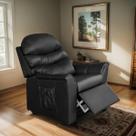 Poltrona do Papai Vovô Reclinavel Ayla TOP SOFAS em material sintético Preto Descanso Sala Amamentação Poltrona do Papai Vovô Reclinavel Ayla TOP SOFAS em material sintético Preto Descanso Sala Amamentação