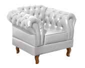 Poltrona Dom Pedro Chesterfield Retrô Decorativa Branco