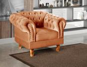 Poltrona Dom Pedro Chesterfield Retrô Decorativa Laranja Terracota