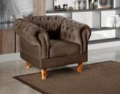 Poltrona Dom Pedro Chesterfield Retrô Decorativa Marrom