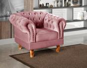 Poltrona Dom Pedro Chesterfield Retrô Decorativa Rosa Rose