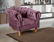 Poltrona Dom Pedro Chesterfield Retrô Decorativa Roxo
