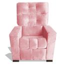 Poltrona Dubai Cadeira Reclinável Sala De Estar Salão Clínica Consultório Suede Veludo Rosa
