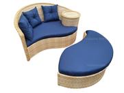 Poltrona Dupla Chaise Área Externa Jardim Varanda Sintética