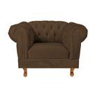 Poltrona Duque Chesterfield Capitone Suede Marrom Decorativa / Sala, Tv, Estar, Recepção