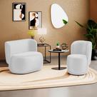 Poltrona e Namoradeira Orgânica Molly material sintético Branco - Desk Design