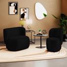 Poltrona e Namoradeira Orgânica Molly material sintético Preto - Desk Design