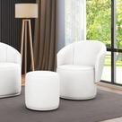 Poltrona e Puff Malu Orgânico para Sala material sintético Assento D23 Branco D'Rossi