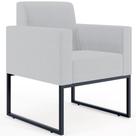 Poltrona E Recepção Base Fixa De Metal Helô Cinza