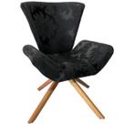 Poltrona Elegance Base Giratória Ferro e Madeira Jacquard Preto Poltrona Elegance Base Giratória Ferro e Madeira Jacquard Preto