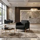 Poltrona Elegance Decorativa Linho Sala Estar Luxo Moderna