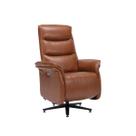 Poltrona Elétrica do Papai Reclinável Destin Bimotor com Massagem Aquecimento Entrada USB PU Caramelo G94 - Gran Belo