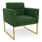 Poltrona Elisa Suede Base Metálica Industrial Dourado - D'rossi Cor Verde