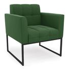 Poltrona Elisa Suede Verde Base Metálica Industrial Preto - D'rossi